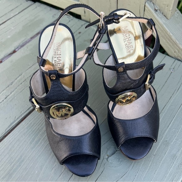 Michael Kors, McKenzie Black Women Heel Sandals Size 9 - Picture 5 of 12